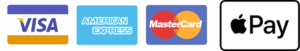 Visa, American Express, Mastercard and Apple Pay accepted