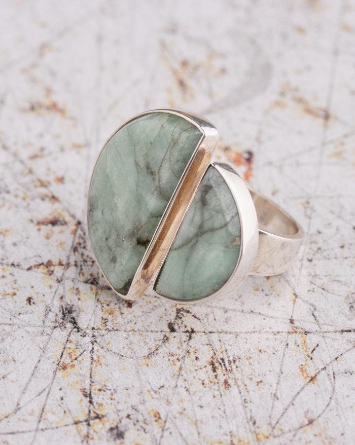 Emerald Biotite Ring