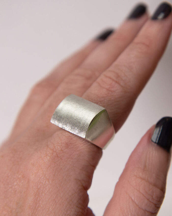 Brushed Silver Ring - Image 2