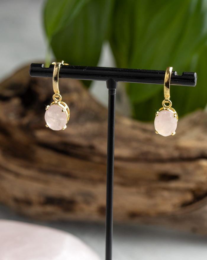 Handmade gold-plated gemstone earrings with a delicate crystal design, perfect for adding an elegant touch.