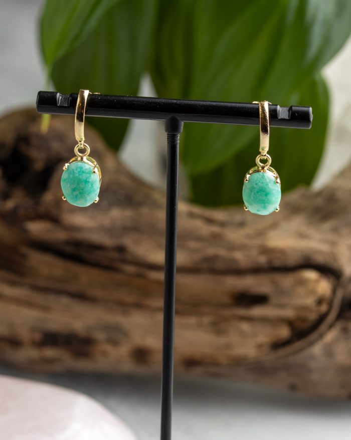 Handmade gold-plated gemstone earrings with a delicate crystal design, perfect for adding an elegant touch.