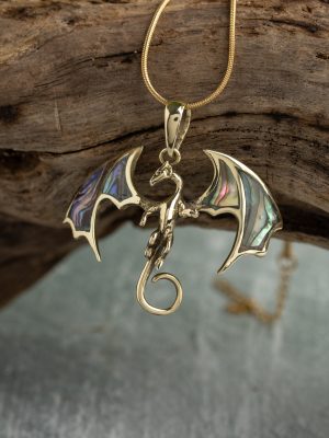 Handmade dragon earrings from the Bali Collection, crafted in silver or gold-plated finish with shell-crafted wing details.